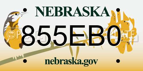 855EB0 Nebraska License Plate