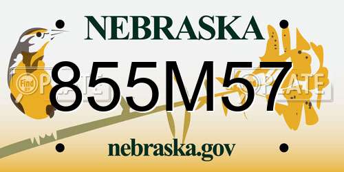 855M57 Nebraska License Plate