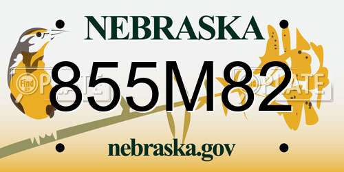 855M82 Nebraska License Plate