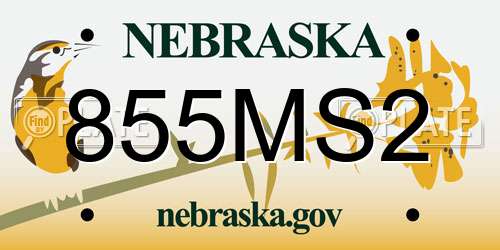 855MS2 Nebraska License Plate