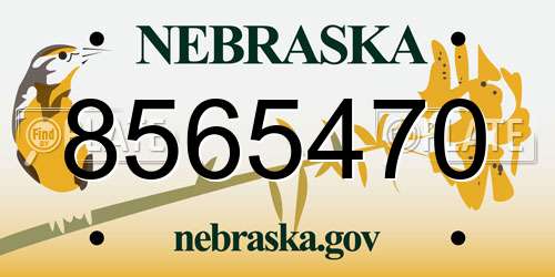 8565470 Nebraska License Plate