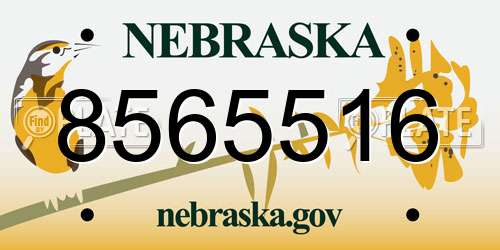 8565516 Nebraska License Plate