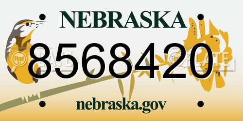 8568420 Nebraska License Plate