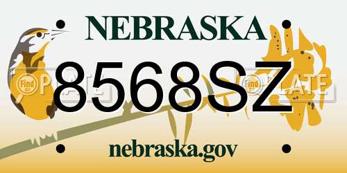 8568SZ Nebraska License Plate