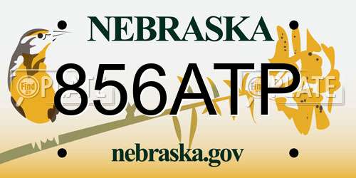 856ATP Nebraska License Plate