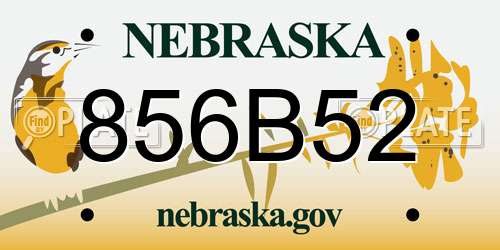 856B52 Nebraska License Plate