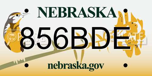 856BDE Nebraska License Plate