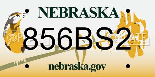 856BS2 Nebraska License Plate