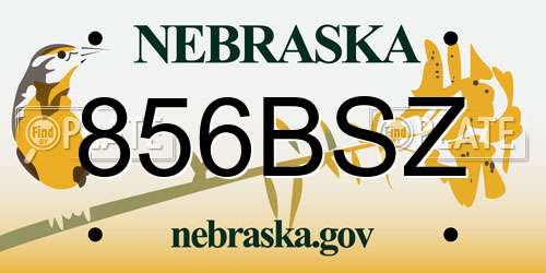 856BSZ Nebraska License Plate