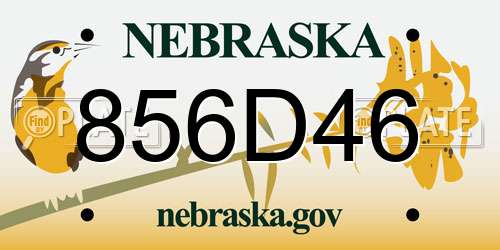 856D46 Nebraska License Plate