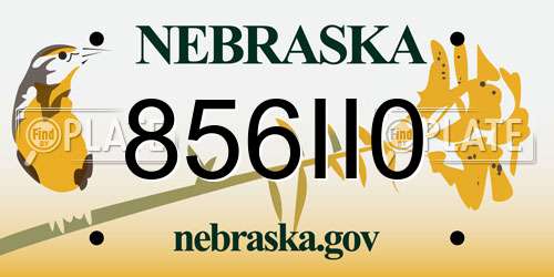 856II0 Nebraska License Plate