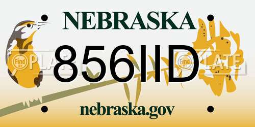 856IID Nebraska License Plate