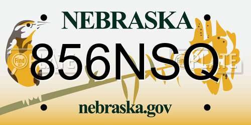 856NSQ Nebraska License Plate