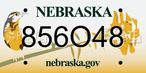 856O48 Nebraska License Plate