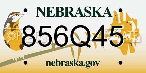 856Q45 Nebraska License Plate