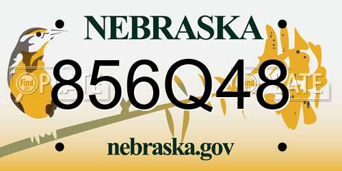 856Q48 Nebraska License Plate