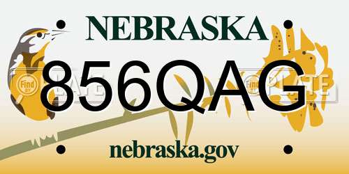 856QAG Nebraska License Plate