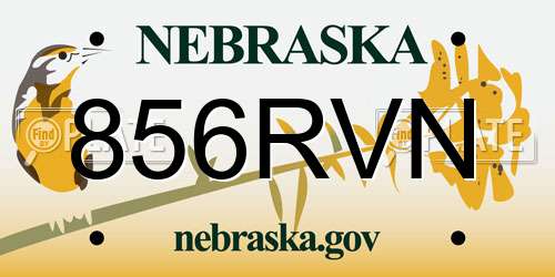 856RVN Nebraska License Plate
