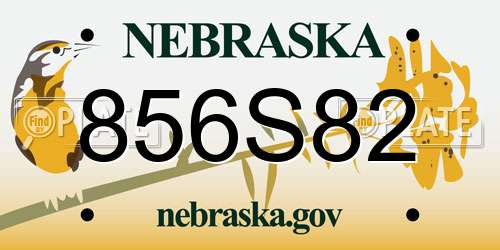 856S82 Nebraska License Plate