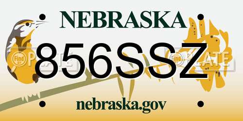 856SSZ Nebraska License Plate