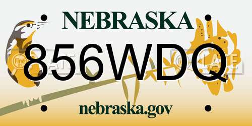 856WDQ Nebraska License Plate