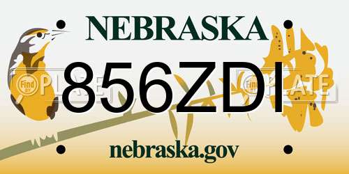 856ZDI Nebraska License Plate