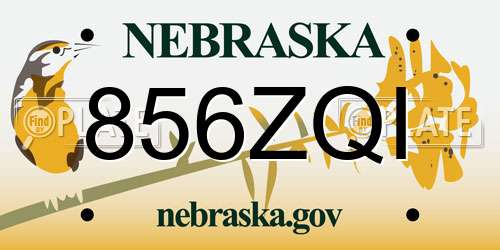856ZQI Nebraska License Plate