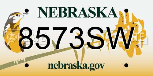 8573SW Nebraska License Plate
