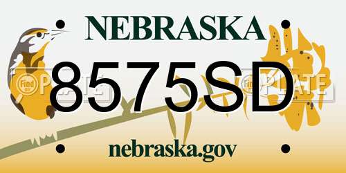 8575SD Nebraska License Plate