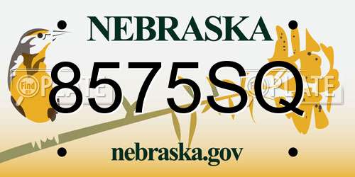 8575SQ Nebraska License Plate