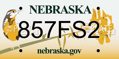 857FS2 Nebraska License Plate