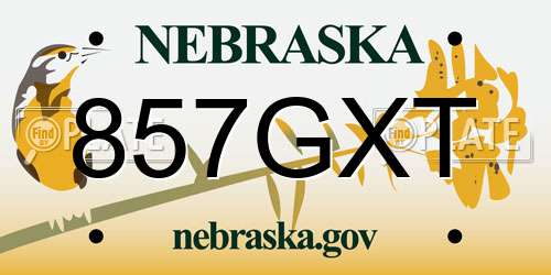 857GXT Nebraska License Plate