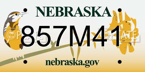 857M41 Nebraska License Plate