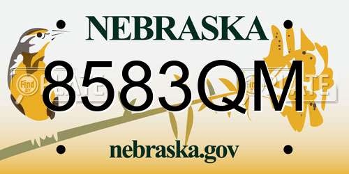 8583QM Nebraska License Plate