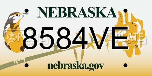 8584VE Nebraska License Plate