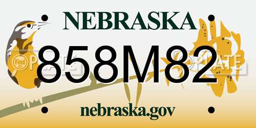858M82 Nebraska License Plate