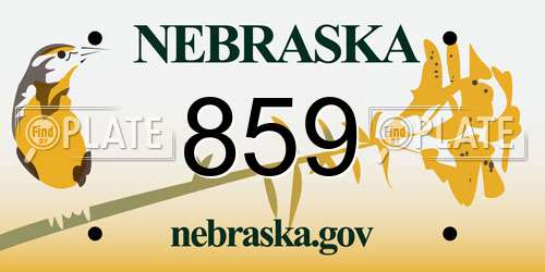 859 Nebraska License Plate