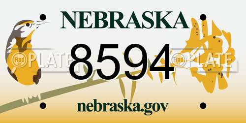 8594 Nebraska License Plate