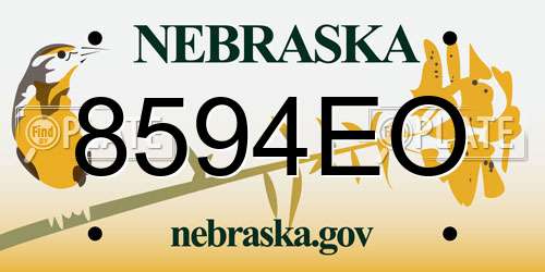8594EO Nebraska License Plate