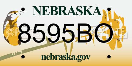 8595BO Nebraska License Plate