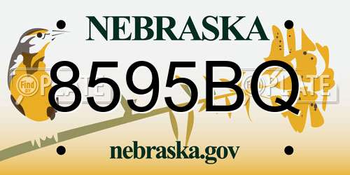 8595BQ Nebraska License Plate