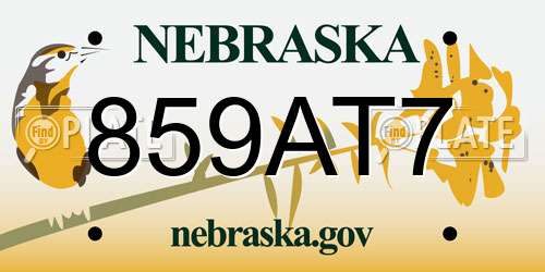 859AT7 Nebraska License Plate