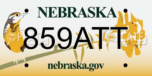 859ATT Nebraska License Plate