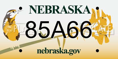 85A66 Nebraska License Plate