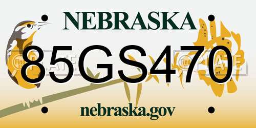 85GS470 Nebraska License Plate
