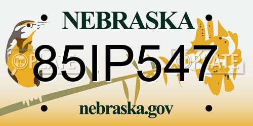 85IP547 Nebraska License Plate