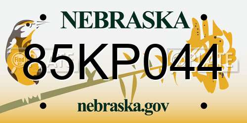 85KP044 Nebraska License Plate
