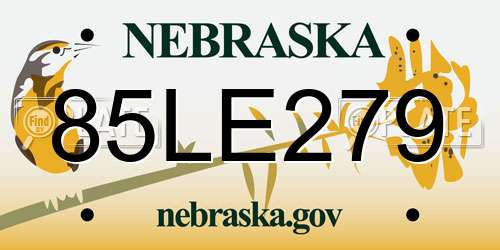 85LE279 Nebraska License Plate