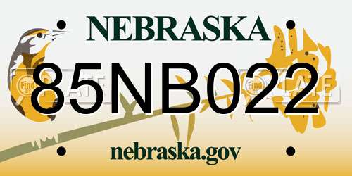 85NB022 Nebraska License Plate