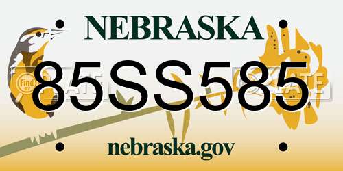 85SS585 Nebraska License Plate